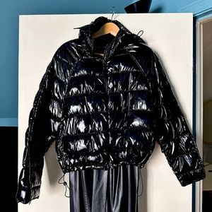 Zara Puffy Jacket Shiny Black S